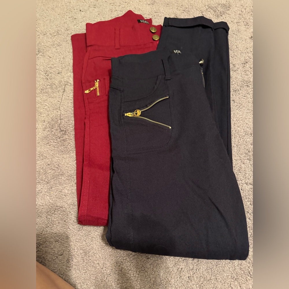 Two pairs of legging dress pants